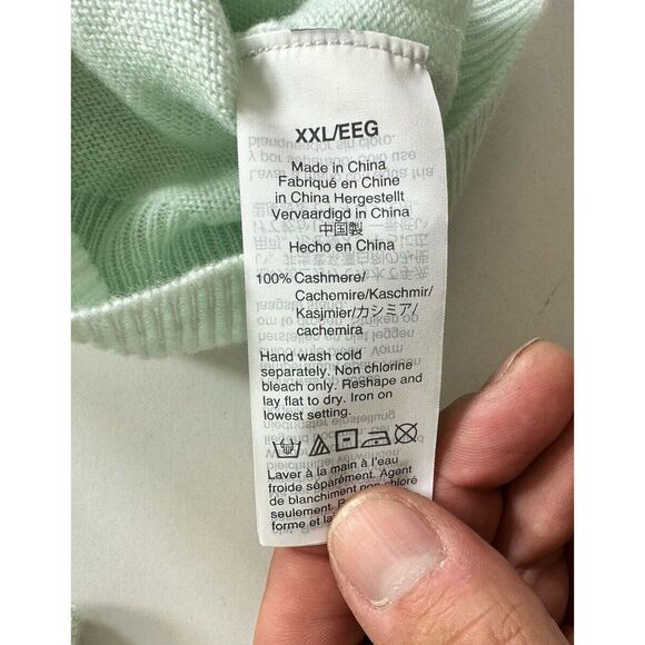 J Crew Cashmere Collared Sweater Oversized Womens‎ Size 2XL Heather Mint AQ382 - Picture 10 of 10